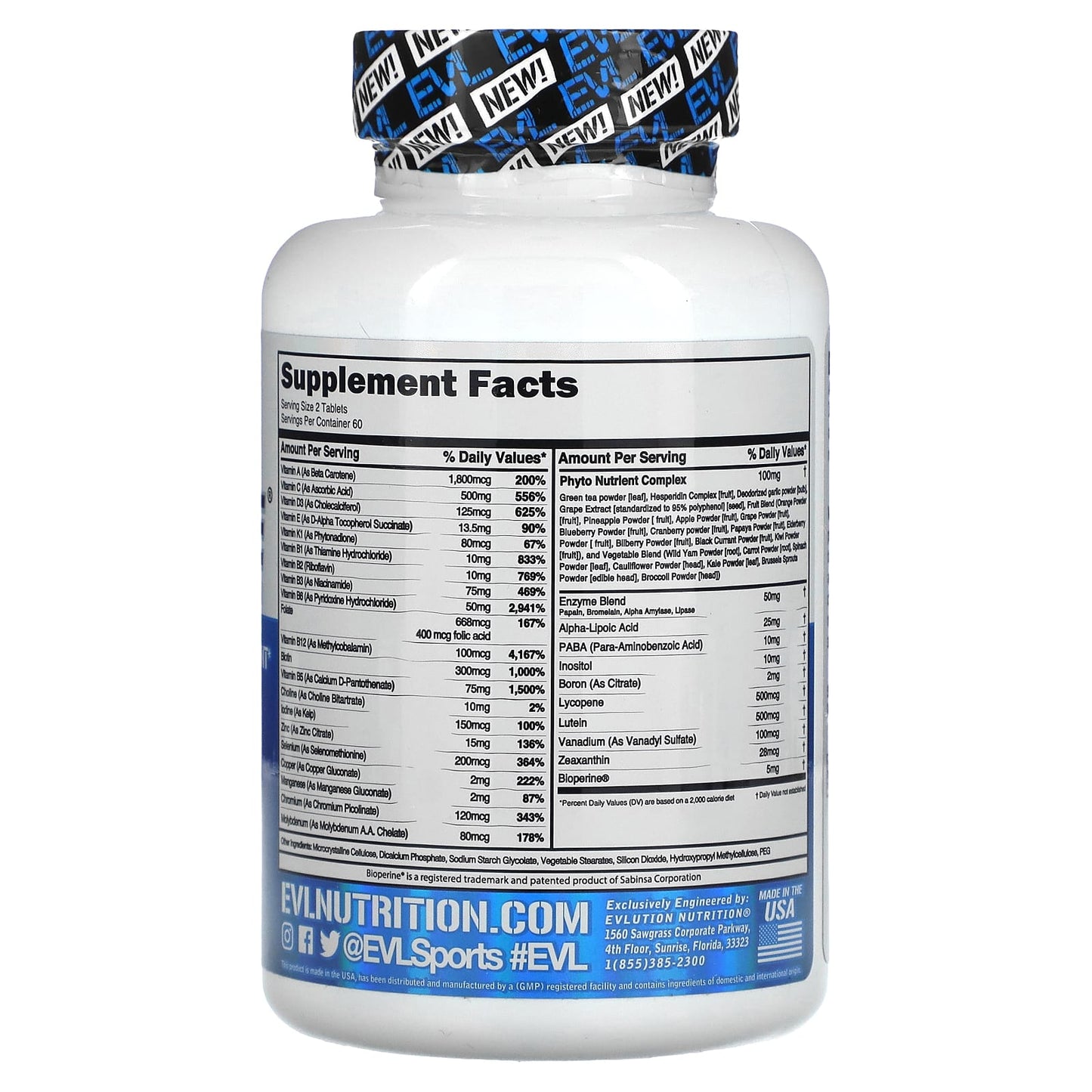 High Performance Multivitamin by EVLution Nutrition - 120 Tablets - Image 2