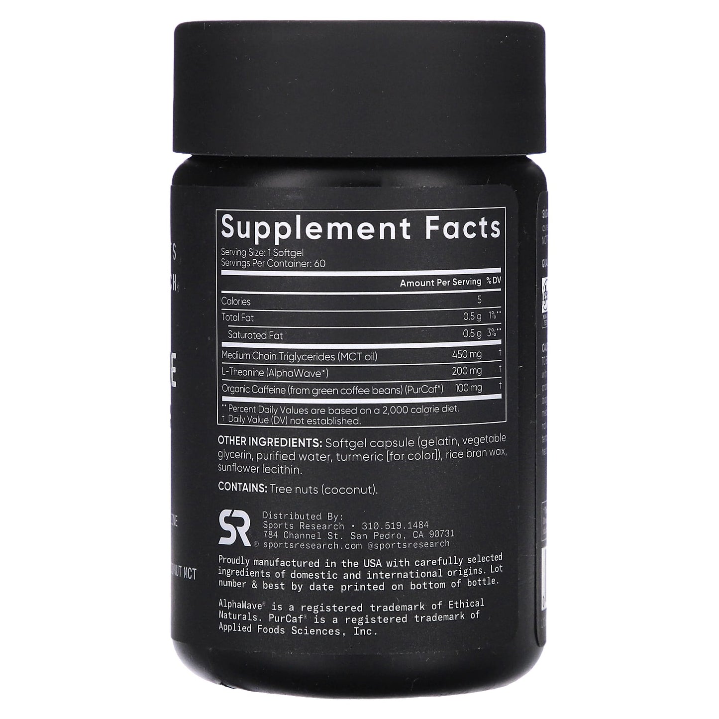 Sports Research, L-Theanine & Caffeine, 2-in-1 Formula, 60 Softgels - Image 2