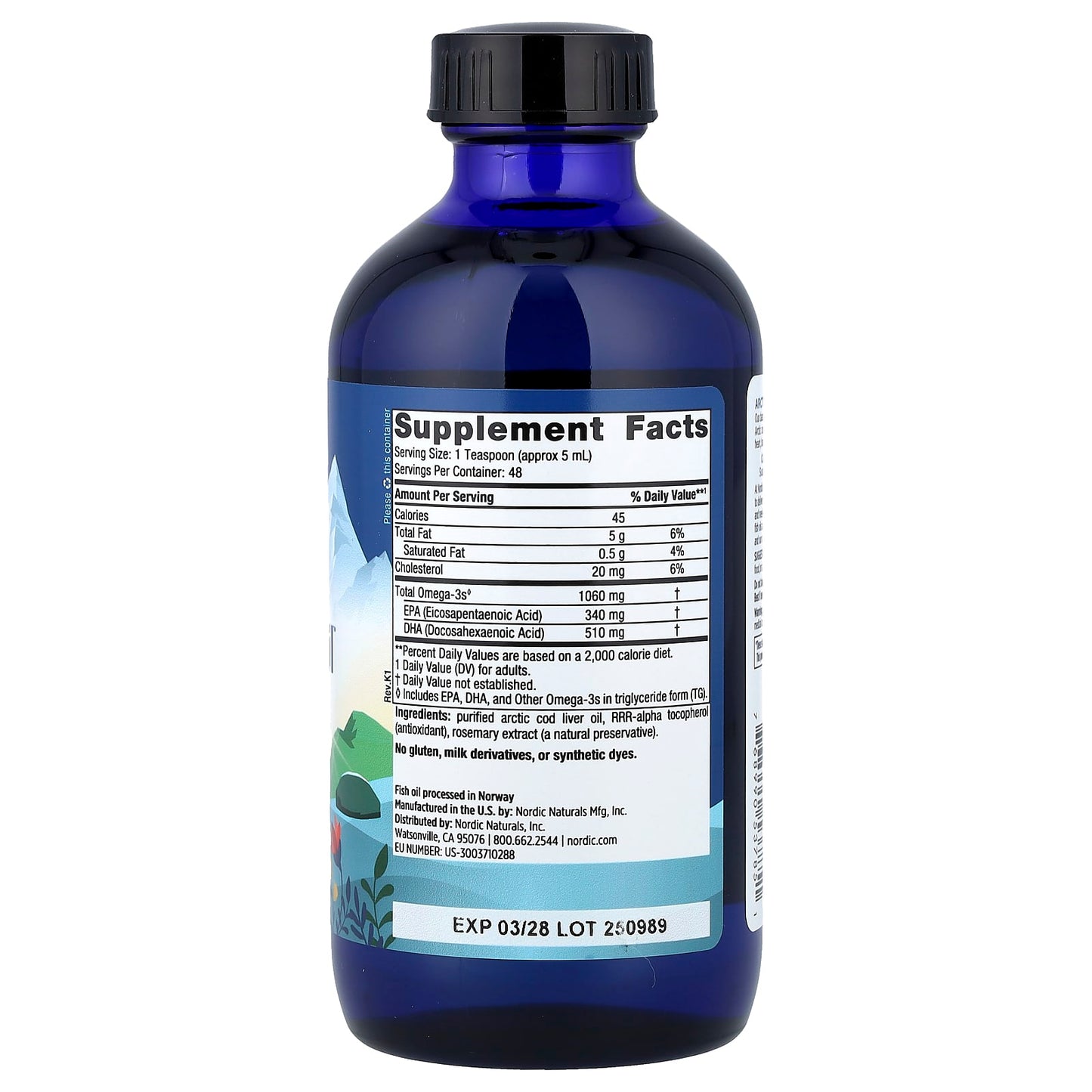 Nordic Naturals, Arctic Cod Liver Oil™, Unflavored, 8 fl oz (237 ml) - Image 2
