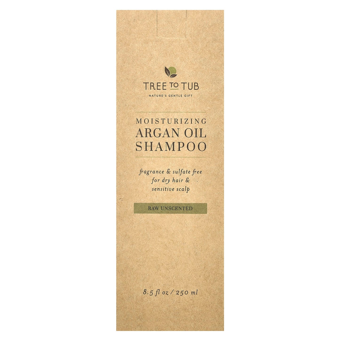 Tree To Tub, Moisturizing Argan Oil Shampoo, For Dry Hair & Sensitive Scalp, Raw Unscented , 8.5 fl oz (250 ml) - Image 2