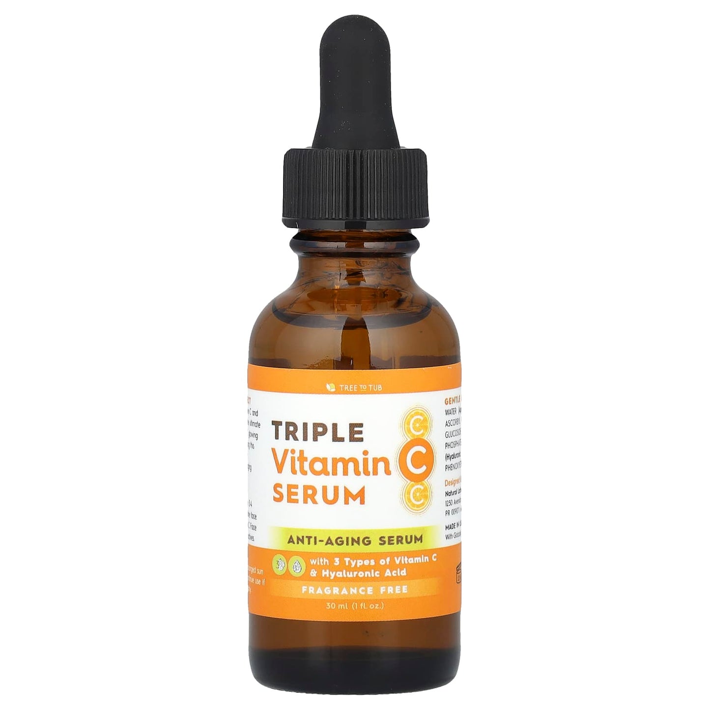 Tree To Tub, Triple Vitamin C Serum, Fragrance Free , 1 fl oz (30 ml) - Image 1