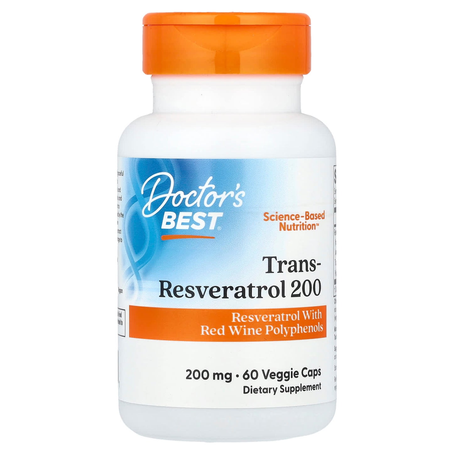 Doctor's Best Trans-Resveratrol 200 - 60 Veggie Caps for Healthy Aging - Image 1