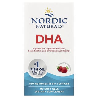 Nordic Naturals DHA Strawberry 90 Soft Gels for Brain Health