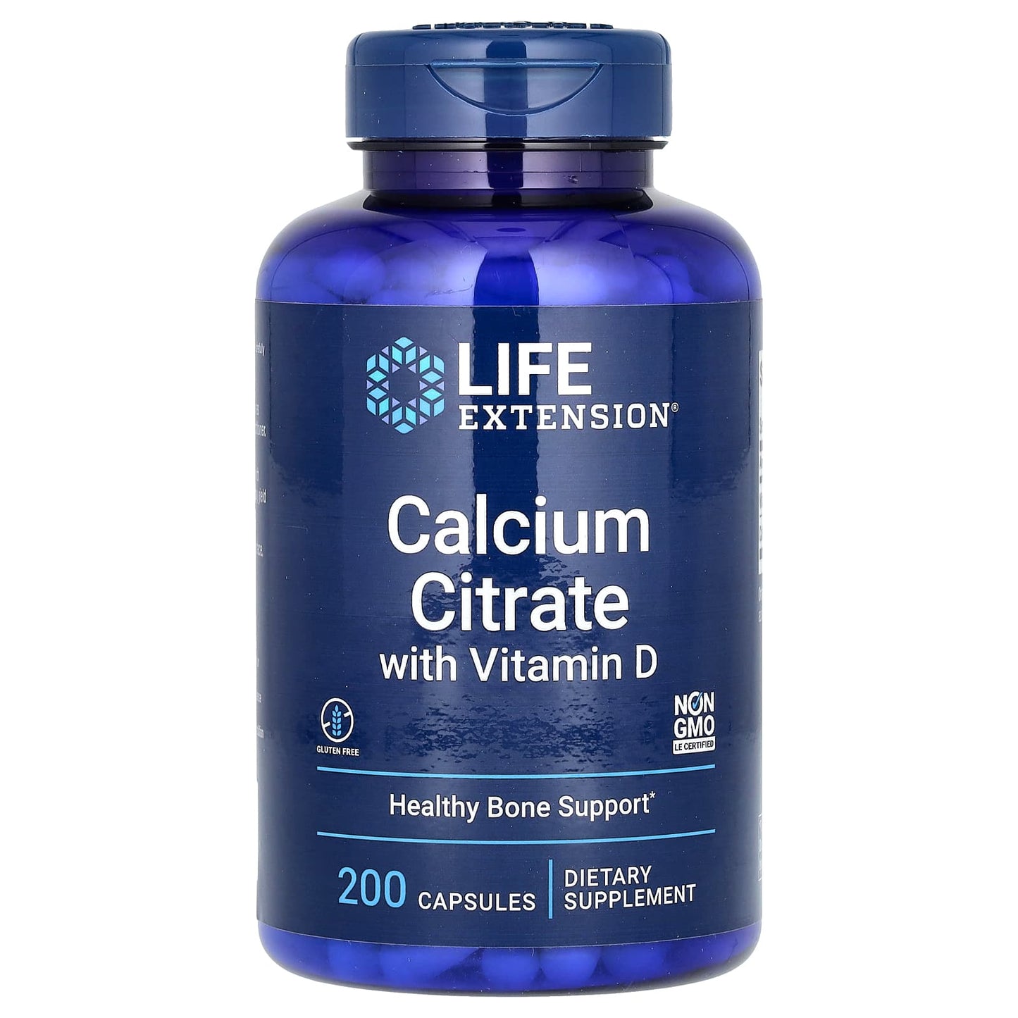 Life Extension, Calcium Citrate with Vitamin D, 200 Capsules - Image 1