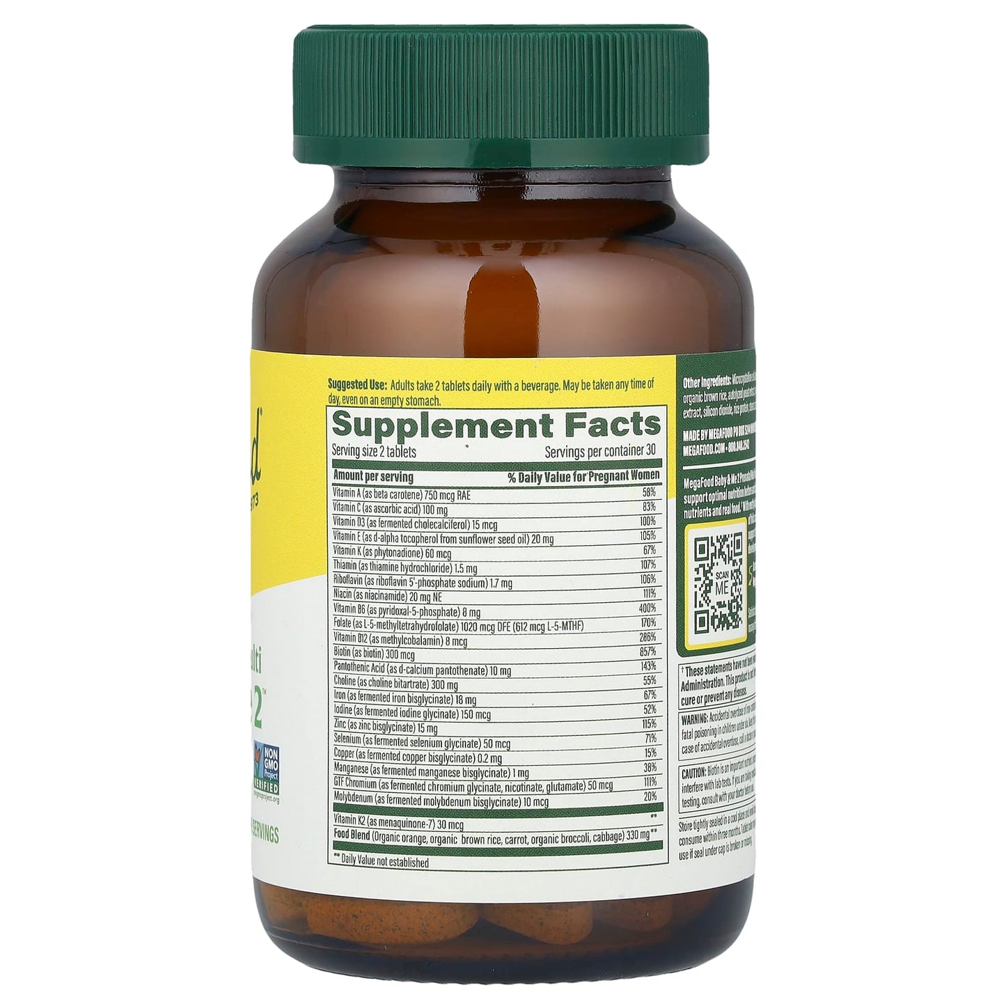 MegaFood, Baby & Me 2™, Prenatal Multi, 60 Tablets - Image 2