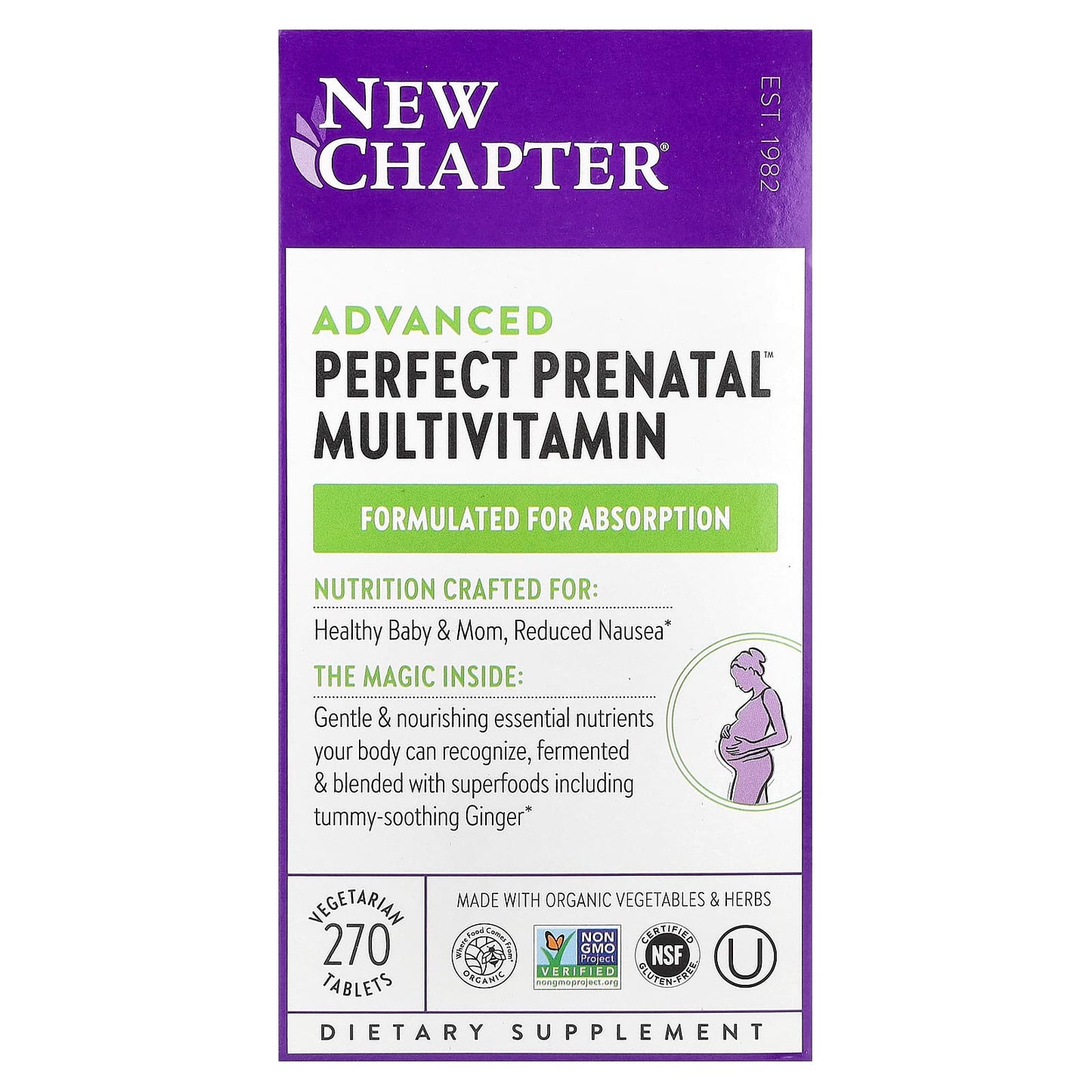 New Chapter, Advanced Perfect Prenatal™ Multivitamin, 270 Vegetarian Tablets - Image 1
