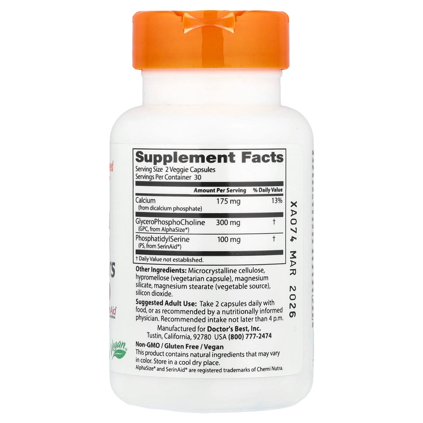 Doctor's Best, Natural Brain Enhancers with AlphaSize® and SerinAid®, 60 Veggie Caps