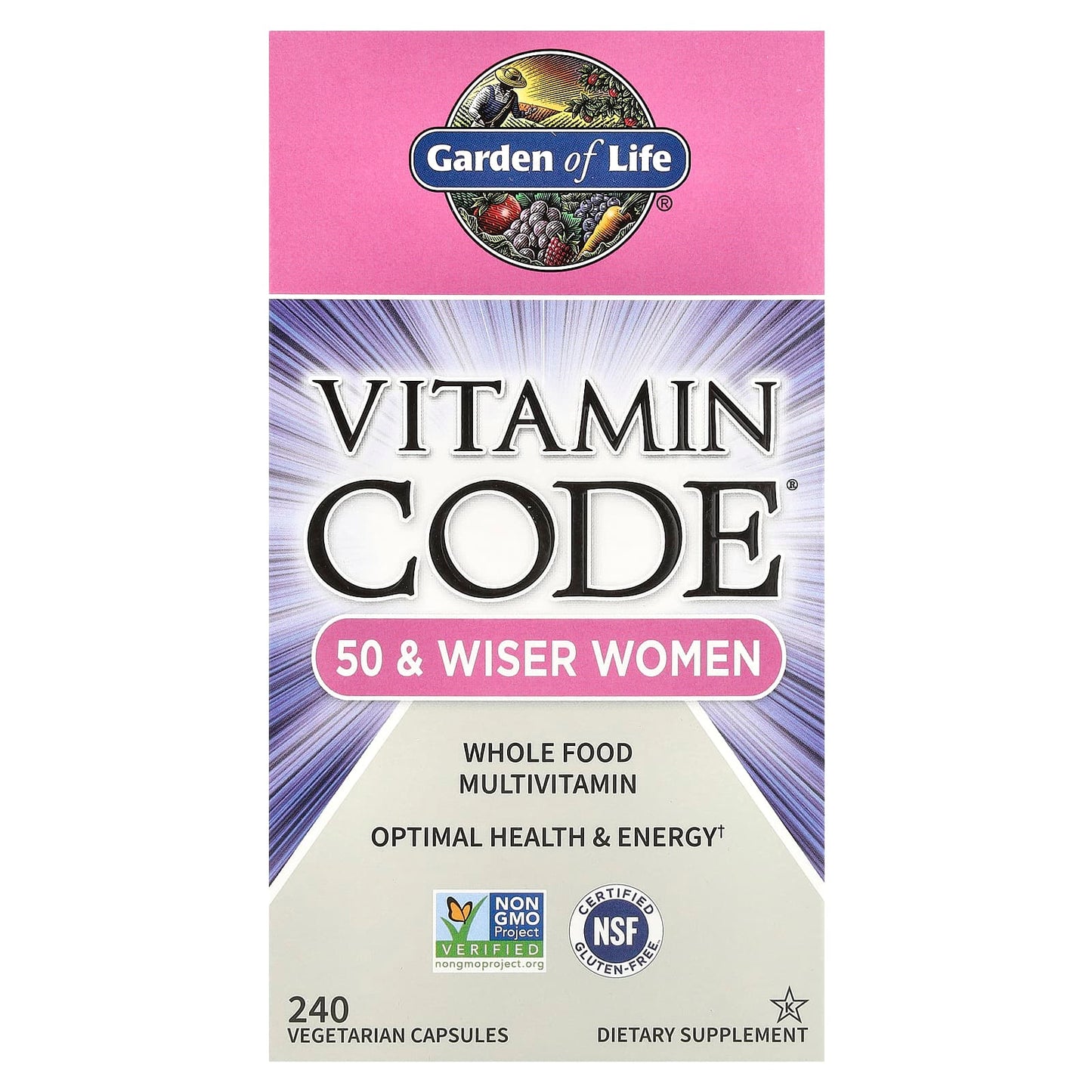 Garden of Life Vitamin Code for Women Over 50, 240 Capsules - Image 1