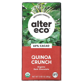 Dark Chocolate Bar with Quinoa Crunch by Alter Eco, USDA Organic, 60% Cacao