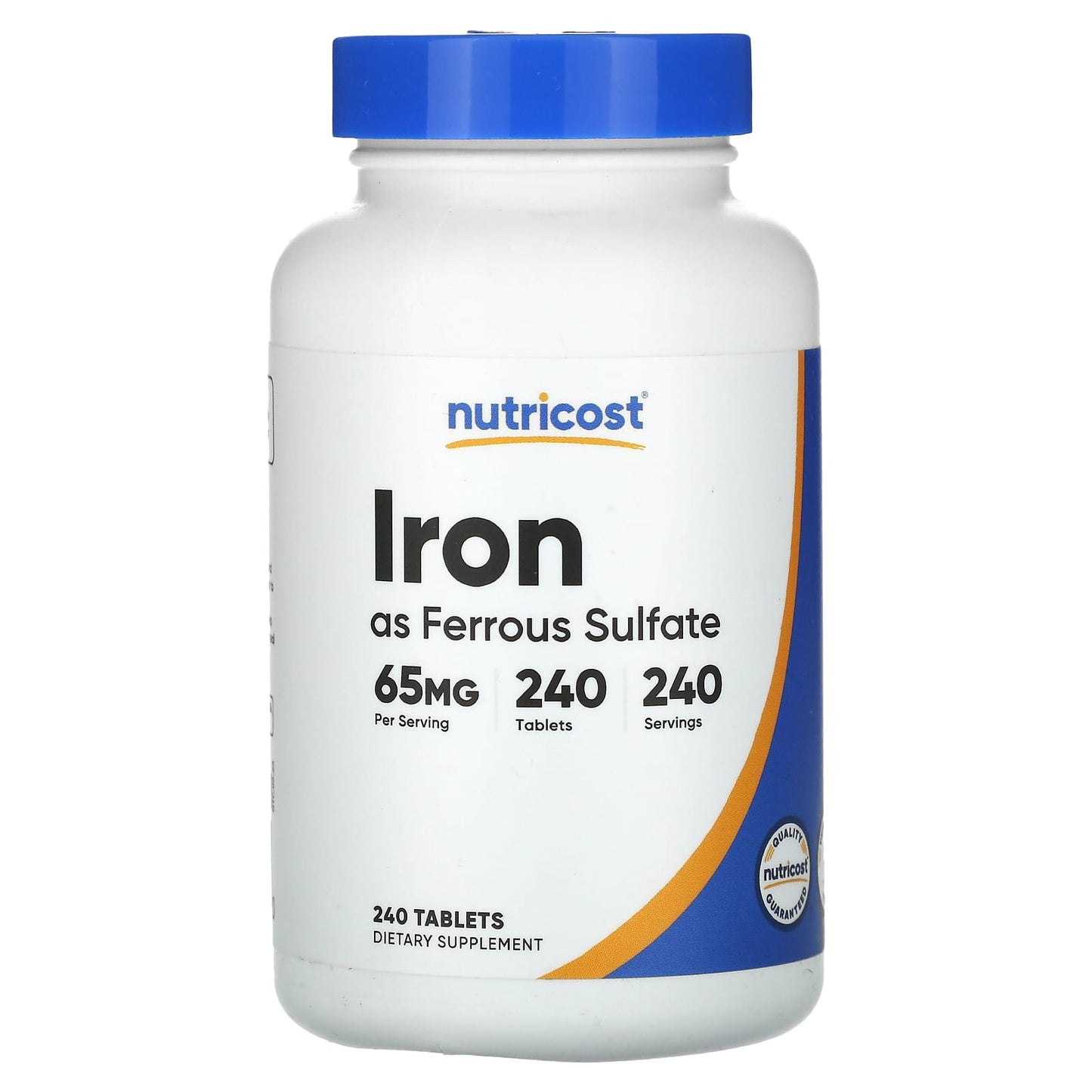 Nutricost, Iron, 65 mg, 240 Tablets - Image 1
