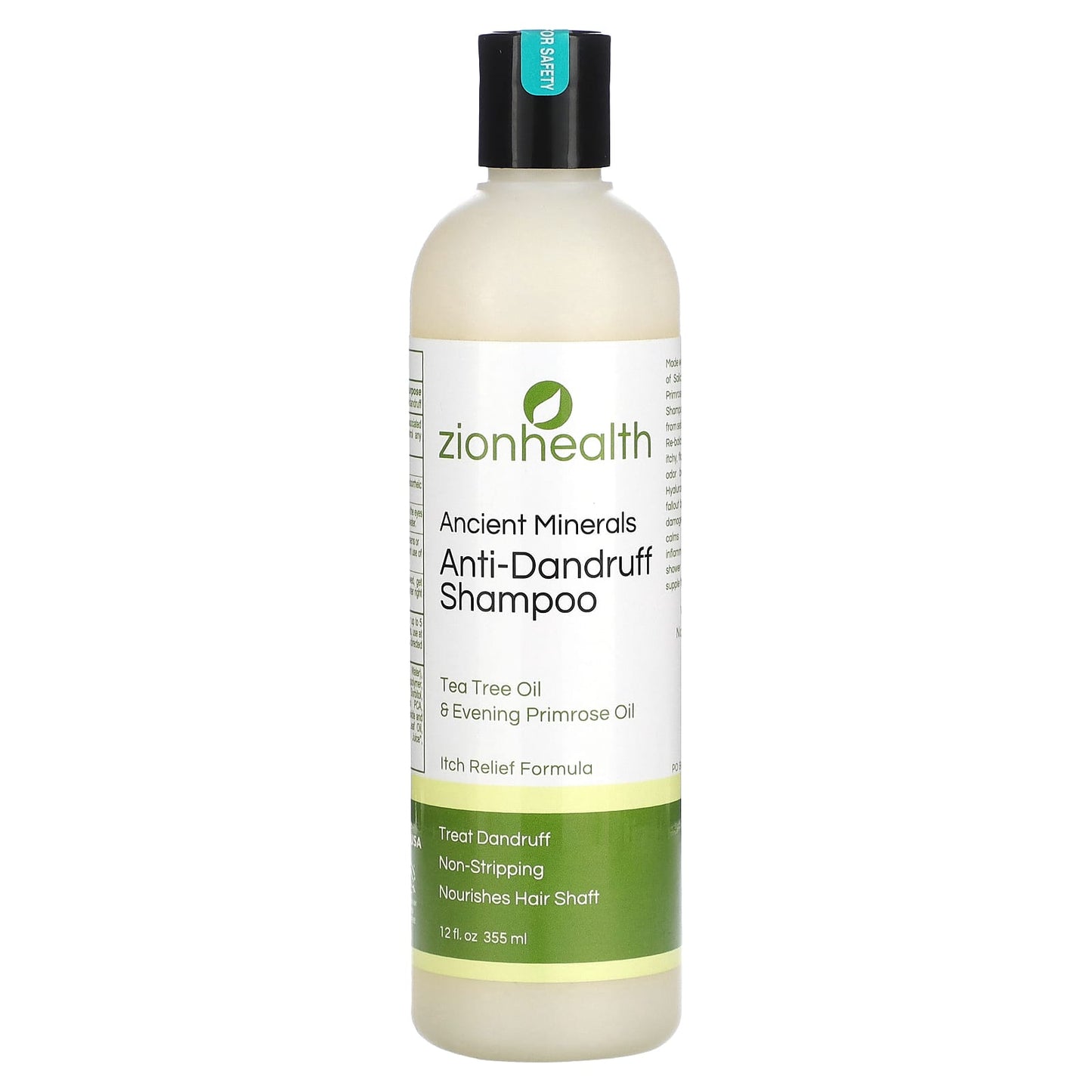 Zion Health, Ancient Minerals, Anti-Dandruff Shampoo, Tea Tree Oil & Evening Primrose Oil, 12 fl oz (355 ml) - Image 1