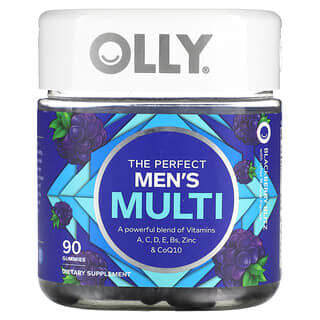 OLLY Men's Multi Vitamin Supplement, Blackberry Blitz, 90 Gummies