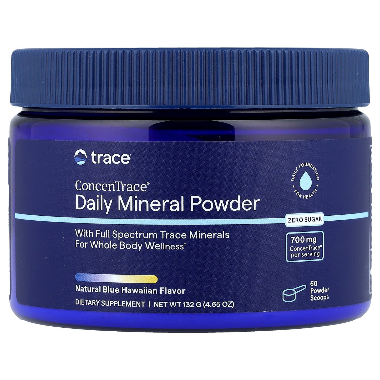 ConcenTrace®, Daily Mineral Powder, Natural Blue Hawaiian, 4.65 oz (132 g) - Image 1
