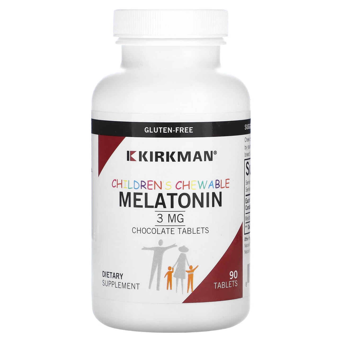 Kirkman Labs, Children Chewable Melatonin, Chocolate, 3 mg, 90 Tablets - Image 1