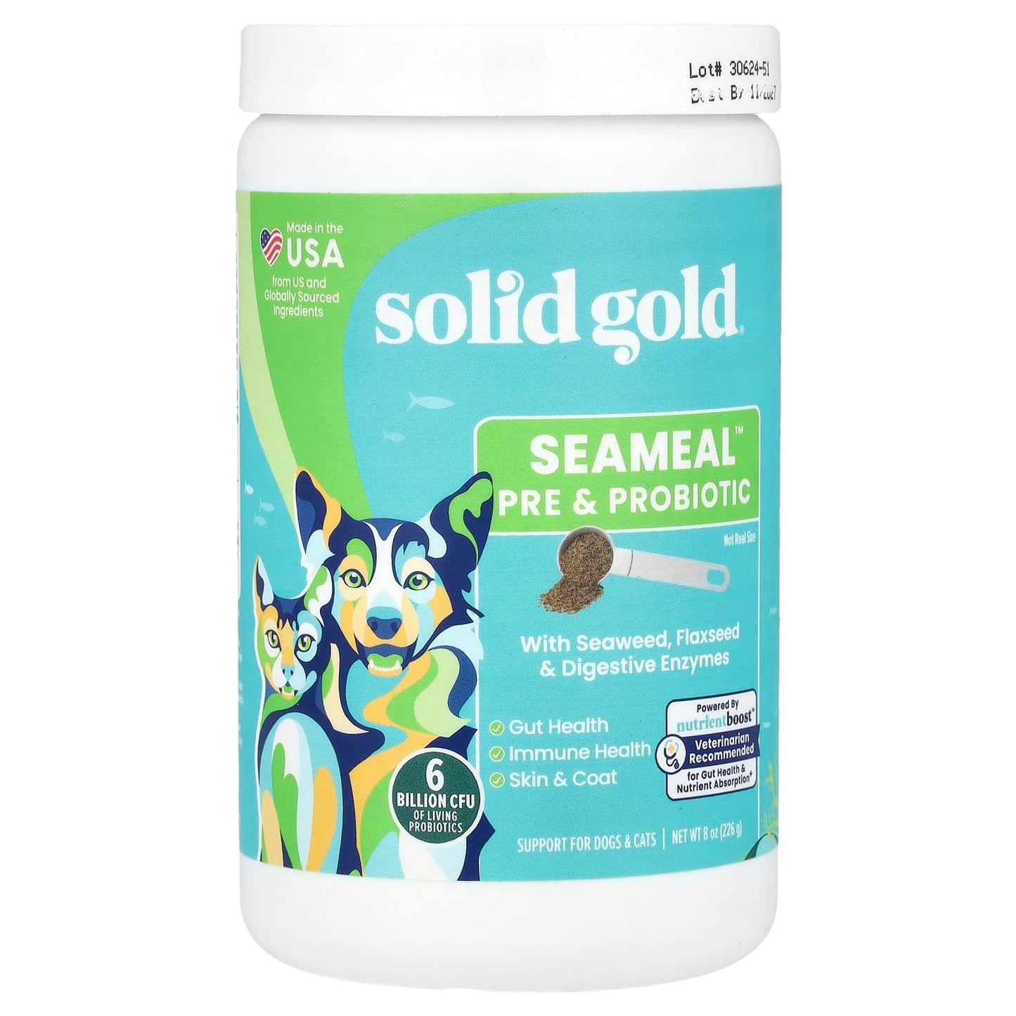 Solid Gold, SeaMeal™ Pre & Probiotic, For Dogs & Cats, 8 oz (226 g) - Image 1