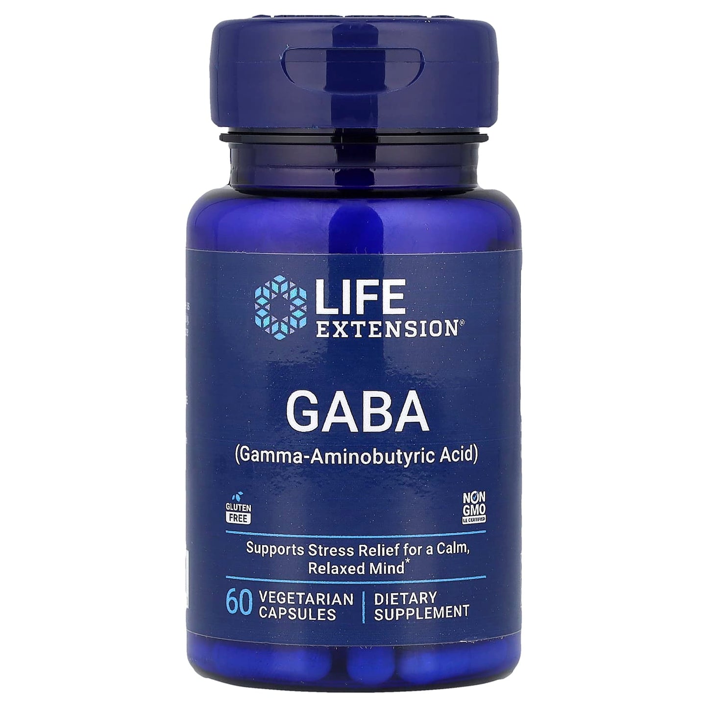 Life Extension, GABA, 60 Vegetarian Capsules - Image 1