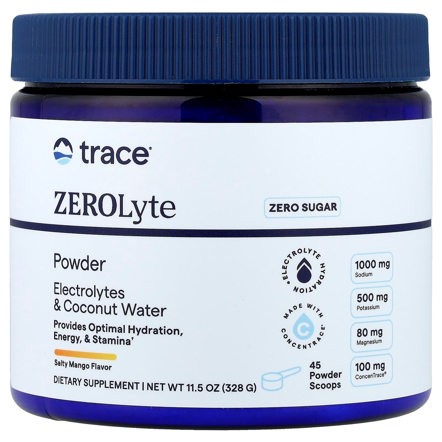 Trace, ZEROLyte Powder, Salty Mango, 11.5 oz (328 g) - Image 1