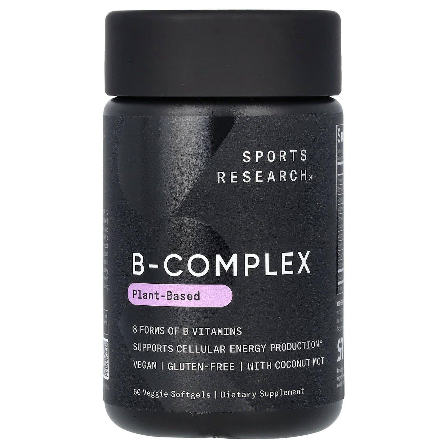 Sports Research, B-Complex, Plant-Based, 60 Veggie Softgels - Image 1