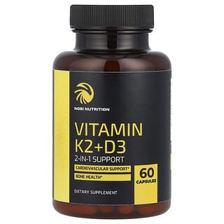 <strong>Nobi Nutrition</strong> Vitamin K2 + D3, 60 Capsules for Strong Bones &