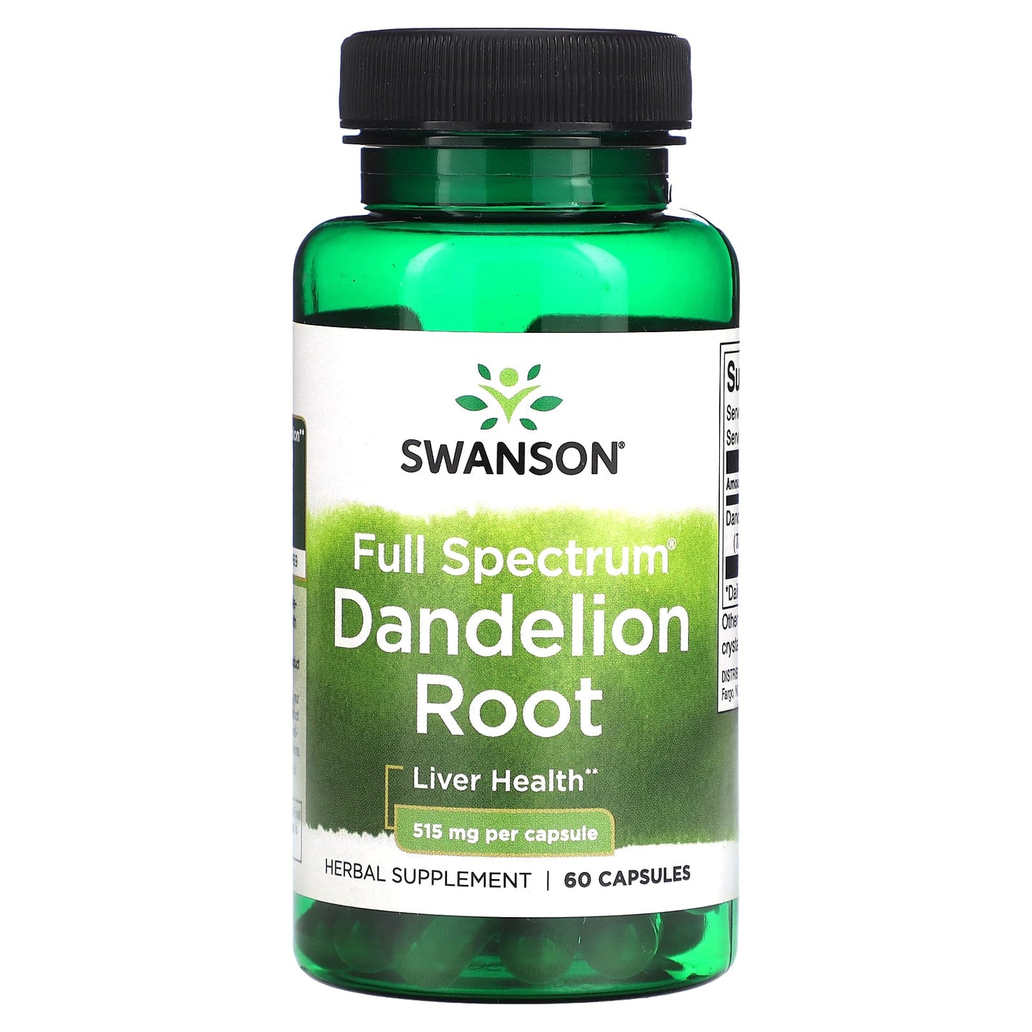 Swanson, Full Spectrum Dandelion Root, 515 mg, 60 Capsules - Image 1