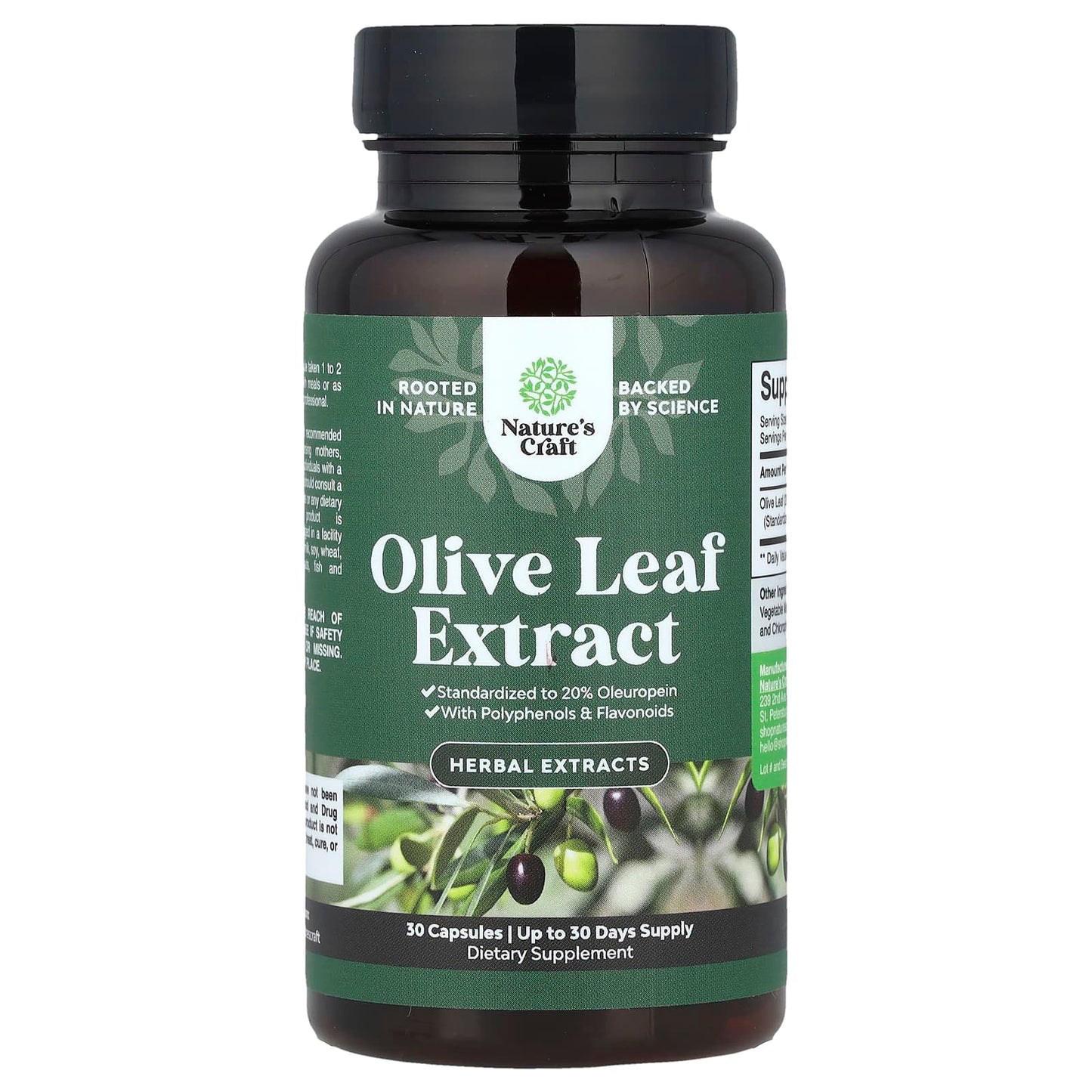 Nature's Craft, Olive Leaf Extract, 750 mg, 30 Capsules - Image 1