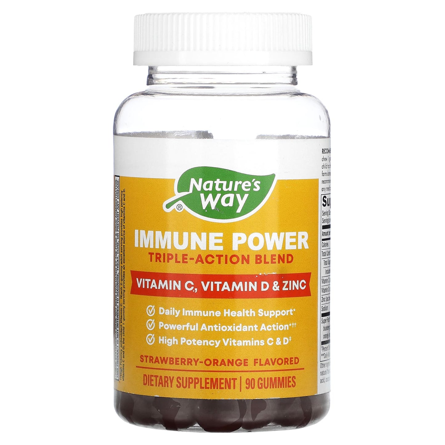 Nature's Way, Immune Power, Triple-Action Blend, Strawberry-Orange, 90 Gummies - Image 1
