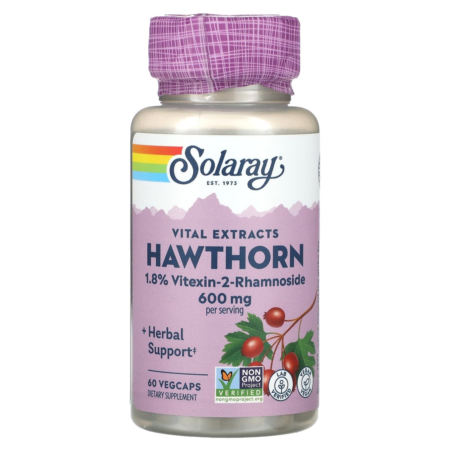 Solaray, Vital Extracts Hawthorn, 60 VegCaps - Image 1