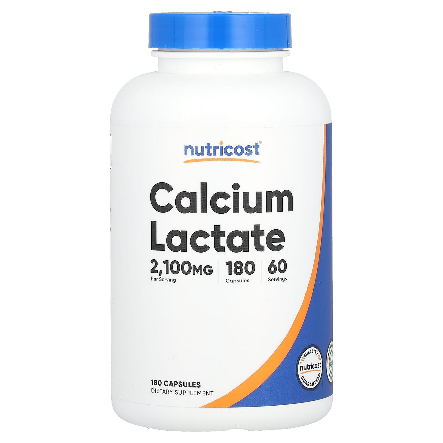 Nutricost, Calcium Lactate, 180 Capsules (700 mg per Capsule) - Image 1