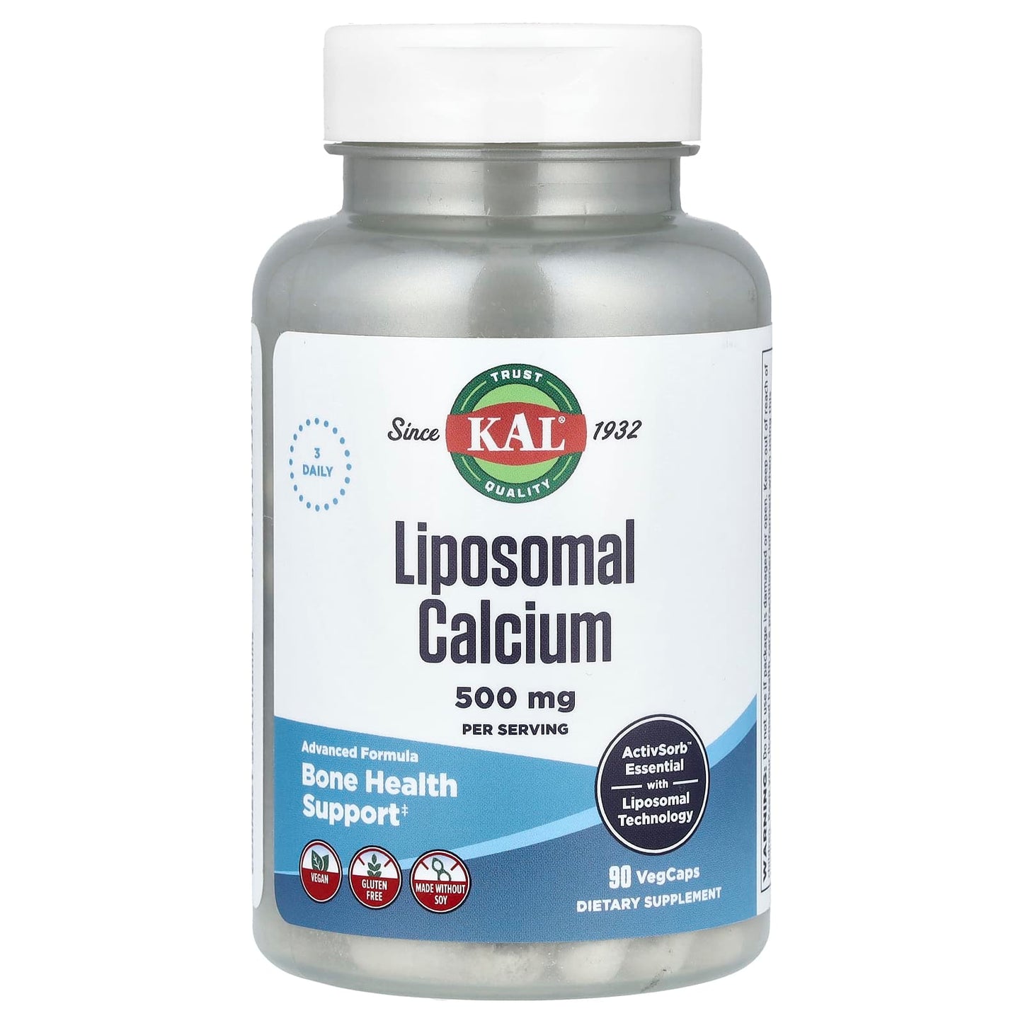 KAL, Liposomal Calcium, 90 VegCaps (166.6 mg per Capsule) - Image 1