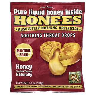 Natural Honey Throat Drops for Soothing Relief, Gluten Free - Honees