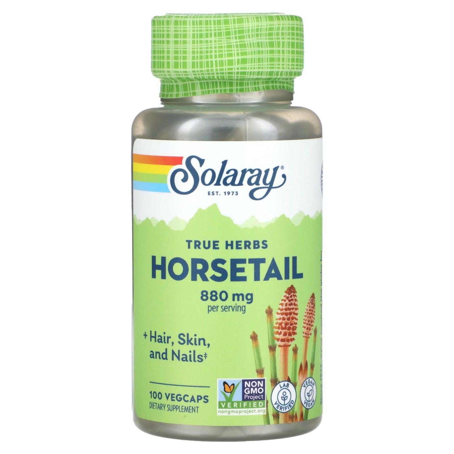 Solaray, True Herbs, Horsetail, 100 VegCaps (440 mg per Capsule) - Image 1