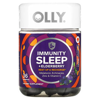 OLLY Immunity Sleep + Elderberry Gummies | 36 Count Midnight Berry