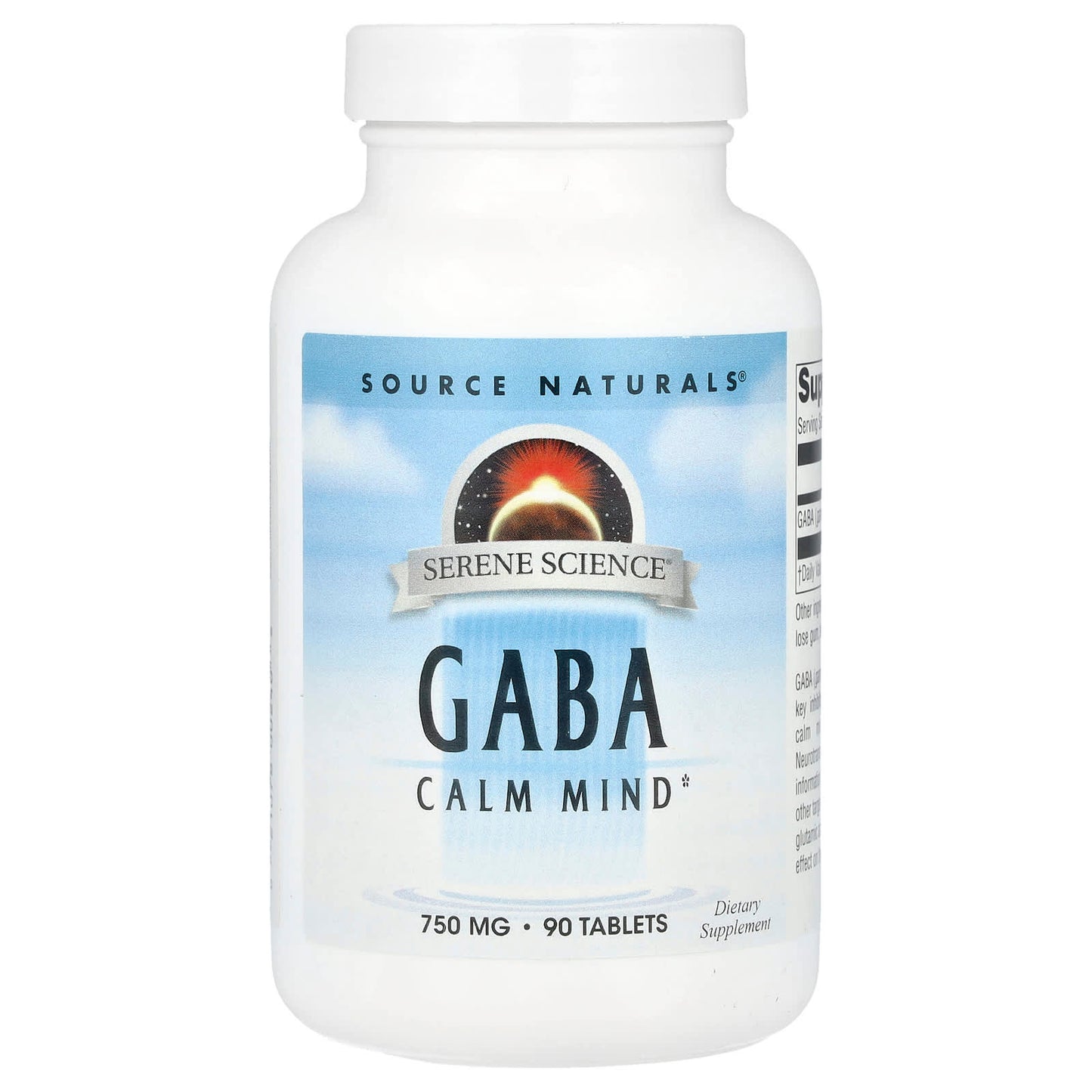 Source Naturals, Serene Science®, GABA, 750 mg, 90 Tablets - Image 1