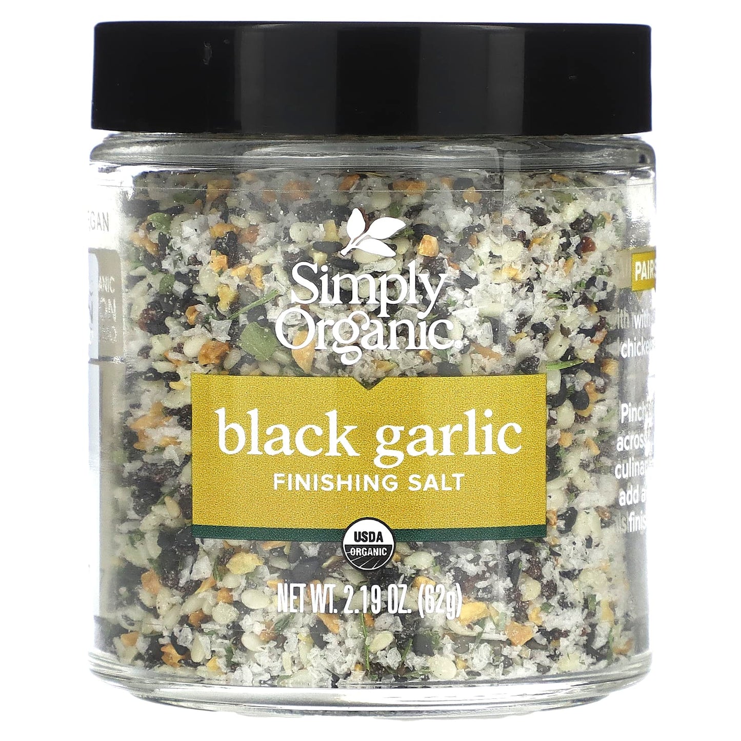 Simply Organic, Finishing Salt, Black Garlic, 2.19 oz (62 g) - Image 1
