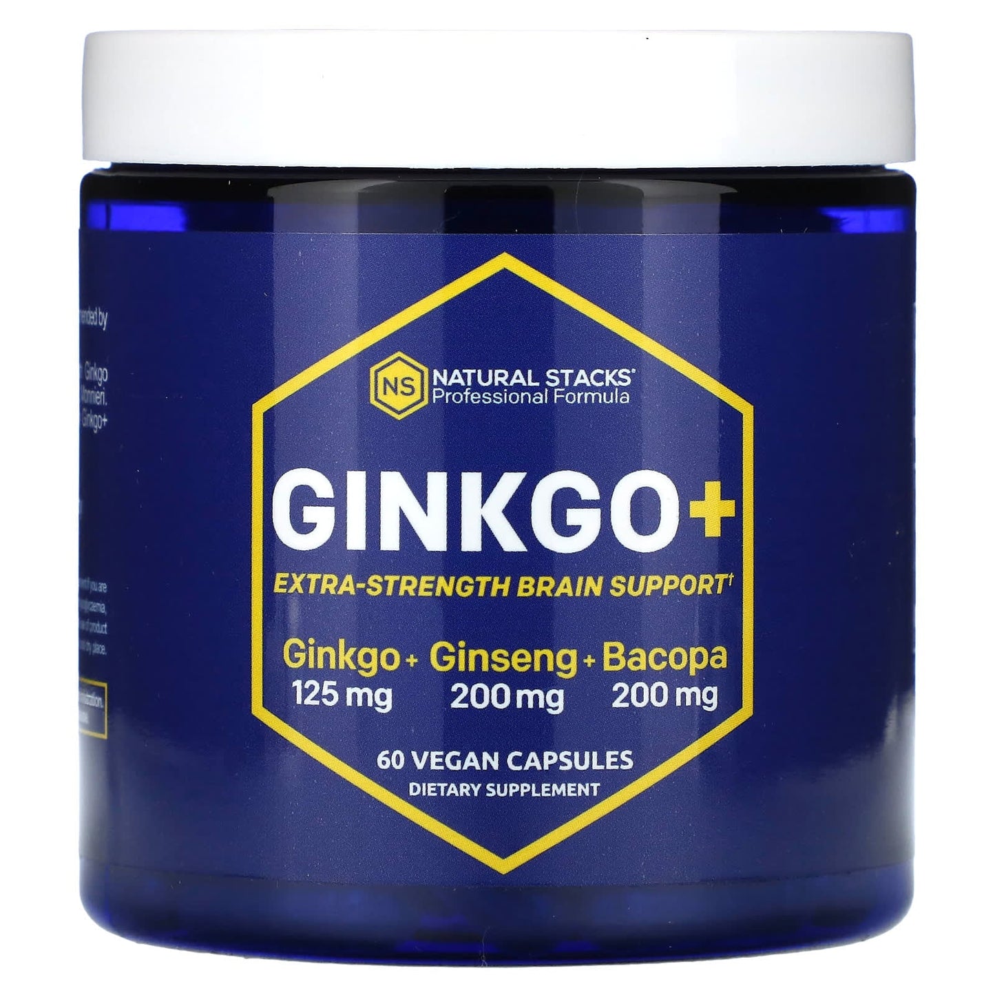 Natural Stacks, Ginkgo+, Extra Strength Brain Support , 60 Vegan Capsules - Image 1