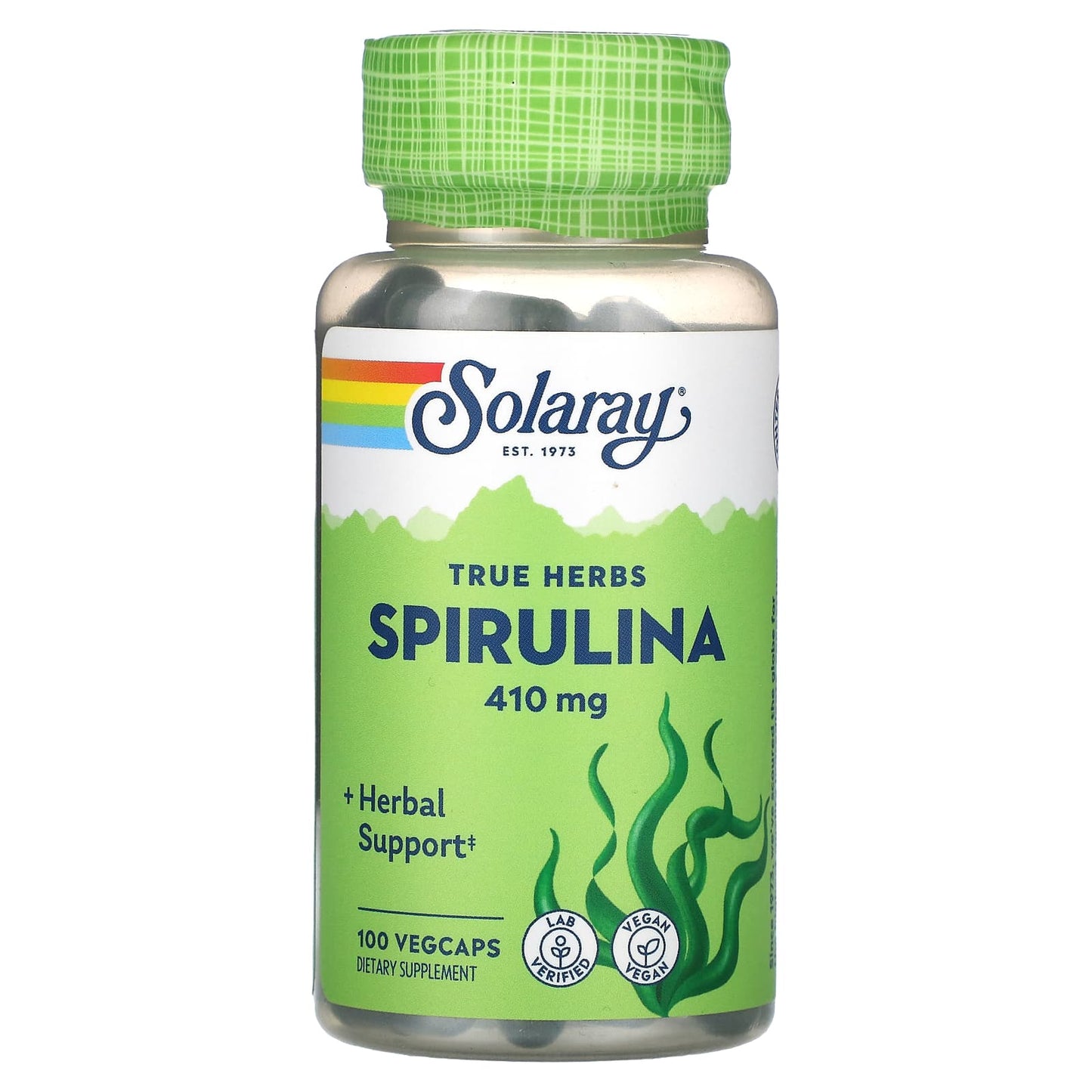 Solaray, True Herbs, Spirulina, 410 mg, 100 Vegcaps - Image 1