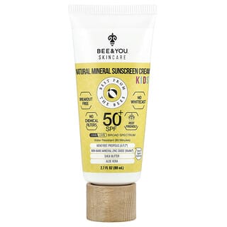 Bee & You Natural Mineral Sunscreen Cream for Kids, SPF 50+, 2.7 fl oz
