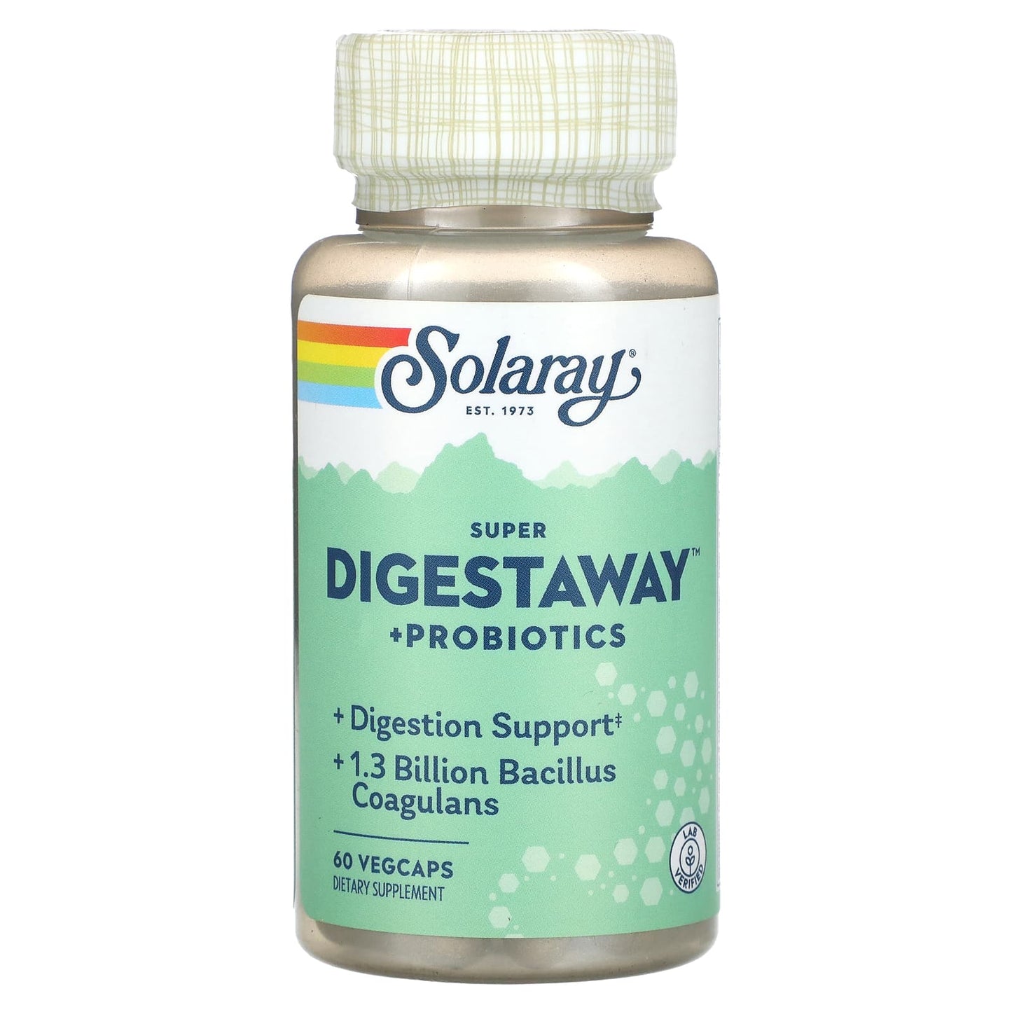 Solaray, Super Digestaway + Probiotics, 60 VegCaps - Image 1