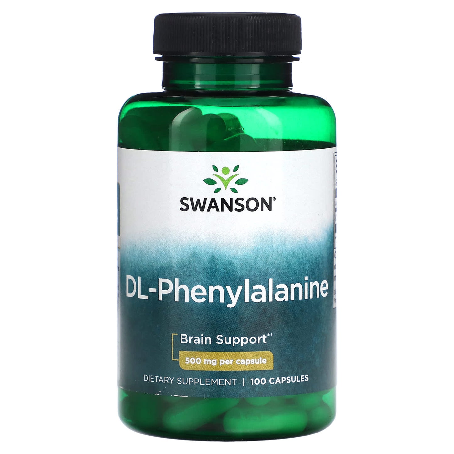 Swanson, DL-Phenylalanine, 500 mg, 100 Capsules - Image 1