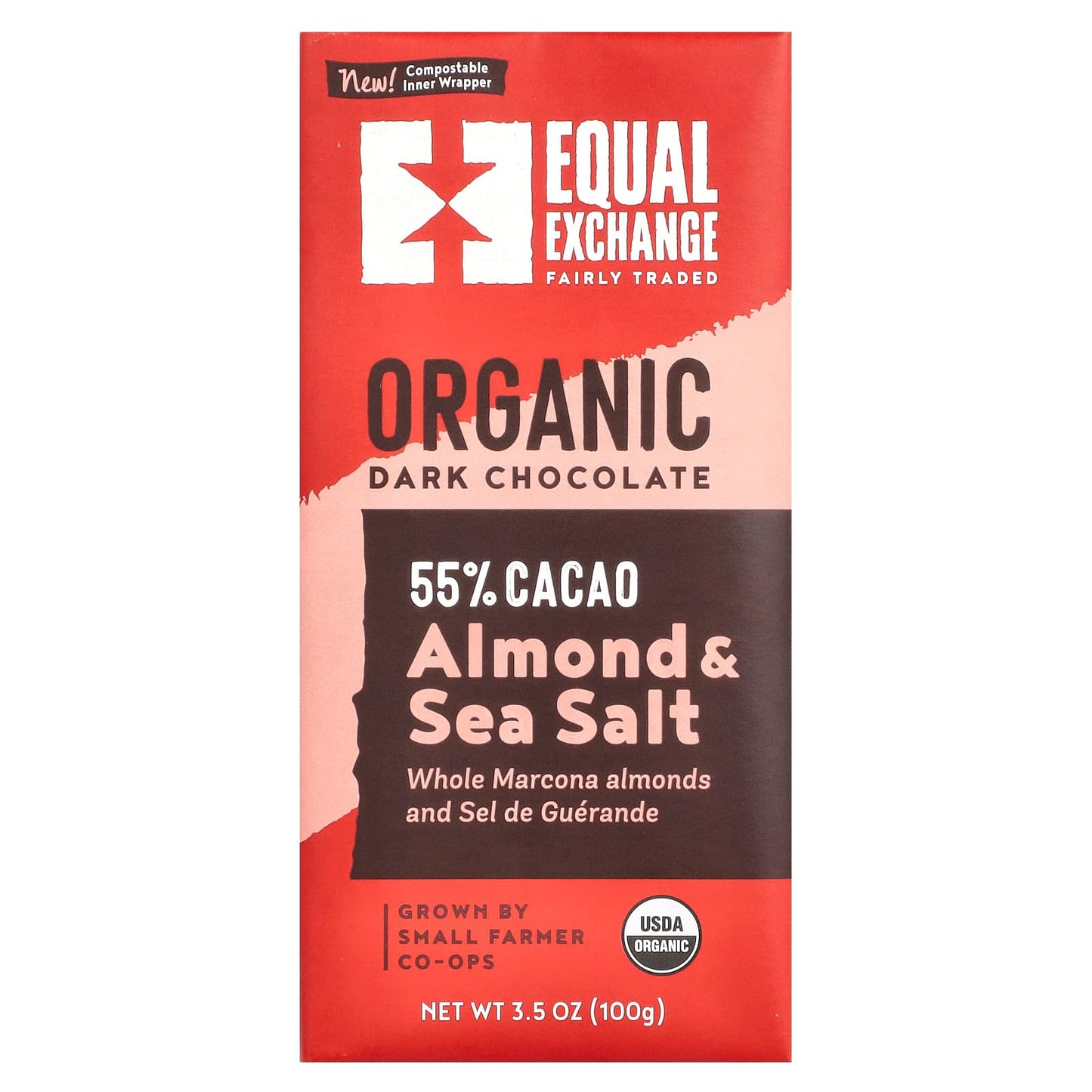 Dark Chocolate Bites with Almond & Sea Salt - Organic & Fair Trade - Image 1