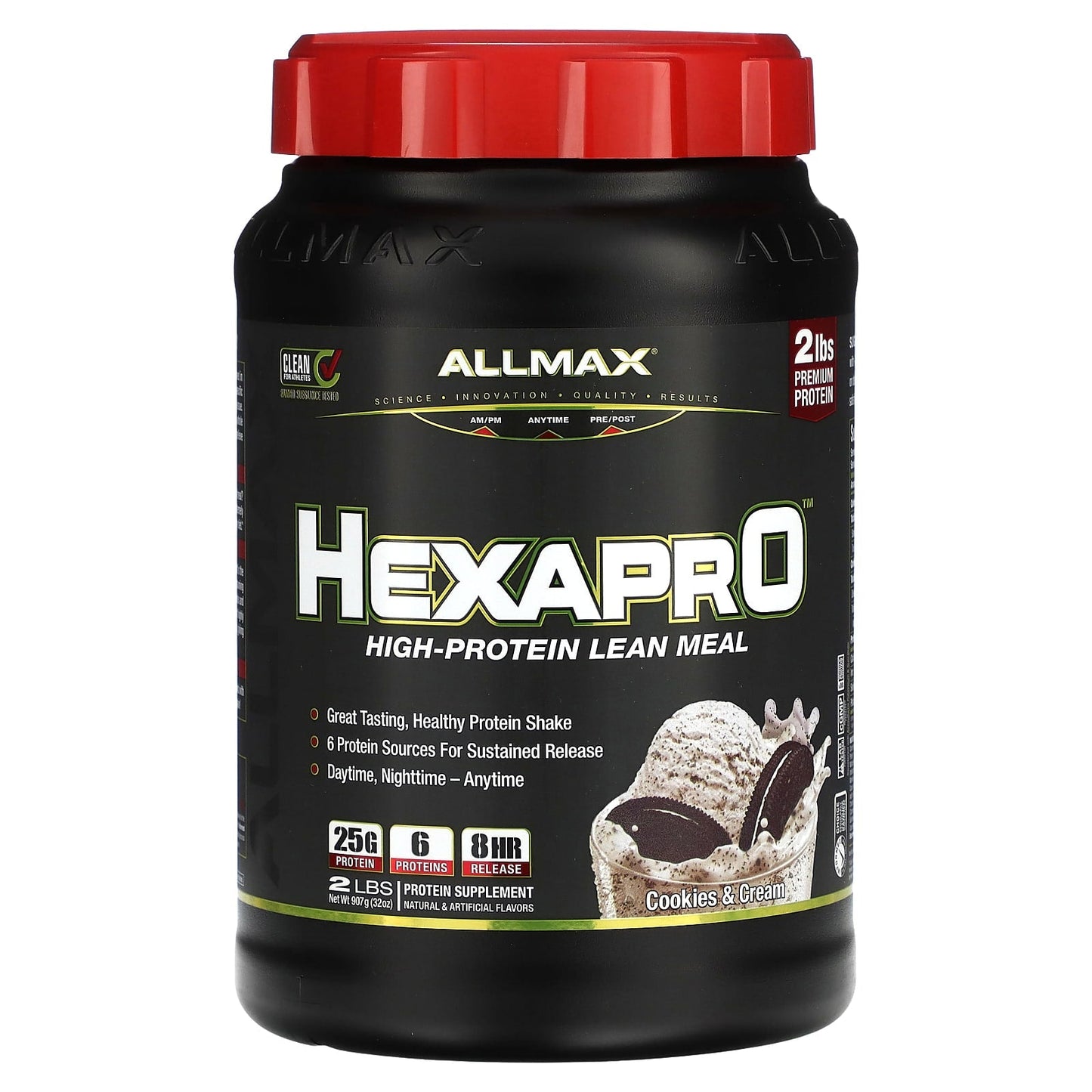 ALLMAX Hexapro High-Protein Lean Meal, Cookies & Cream, 2 lbs - Image 1