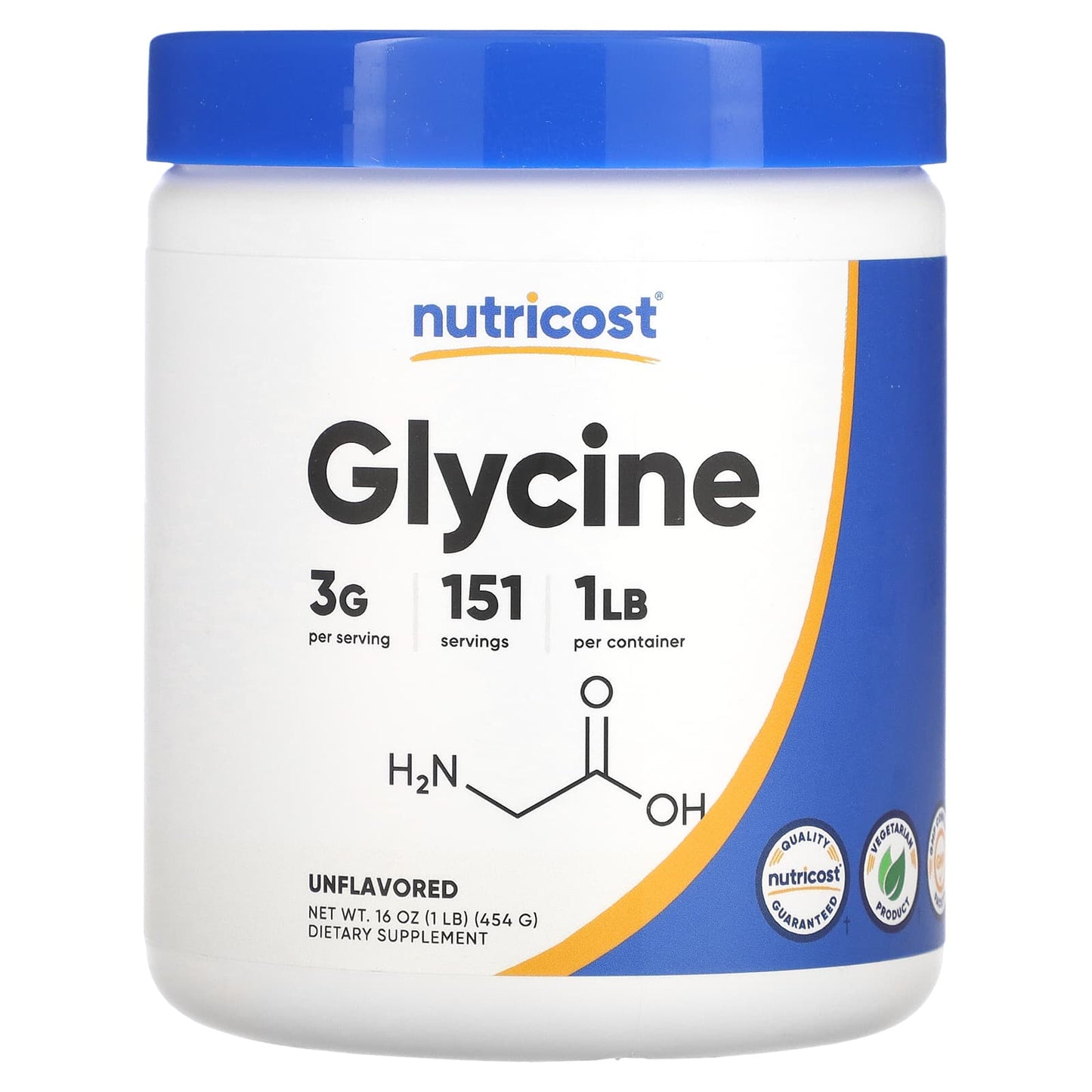 Nutricost, Glycine, Unflavored, 16 oz (454 g) - Image 1