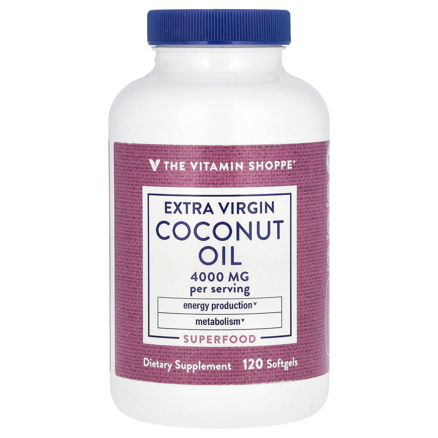 The Vitamin Shoppe, Extra Virgin Coconut Oil, 4,000 mg, 120 Softgels (1,000 mg per Softgel) - Image 1