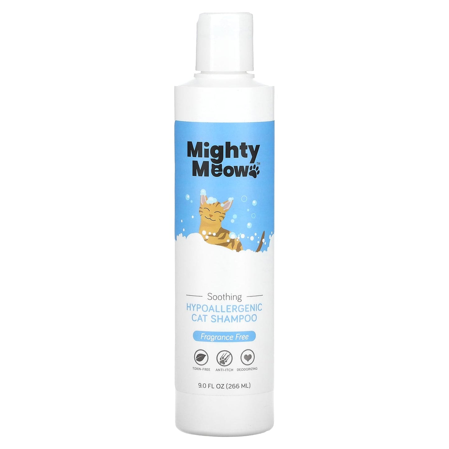 Mighty Mutt, Mighty Meow, Hypoallergenic Cat Shampoo, Fragrance Free, 9 fl oz (266 ml) - Image 1