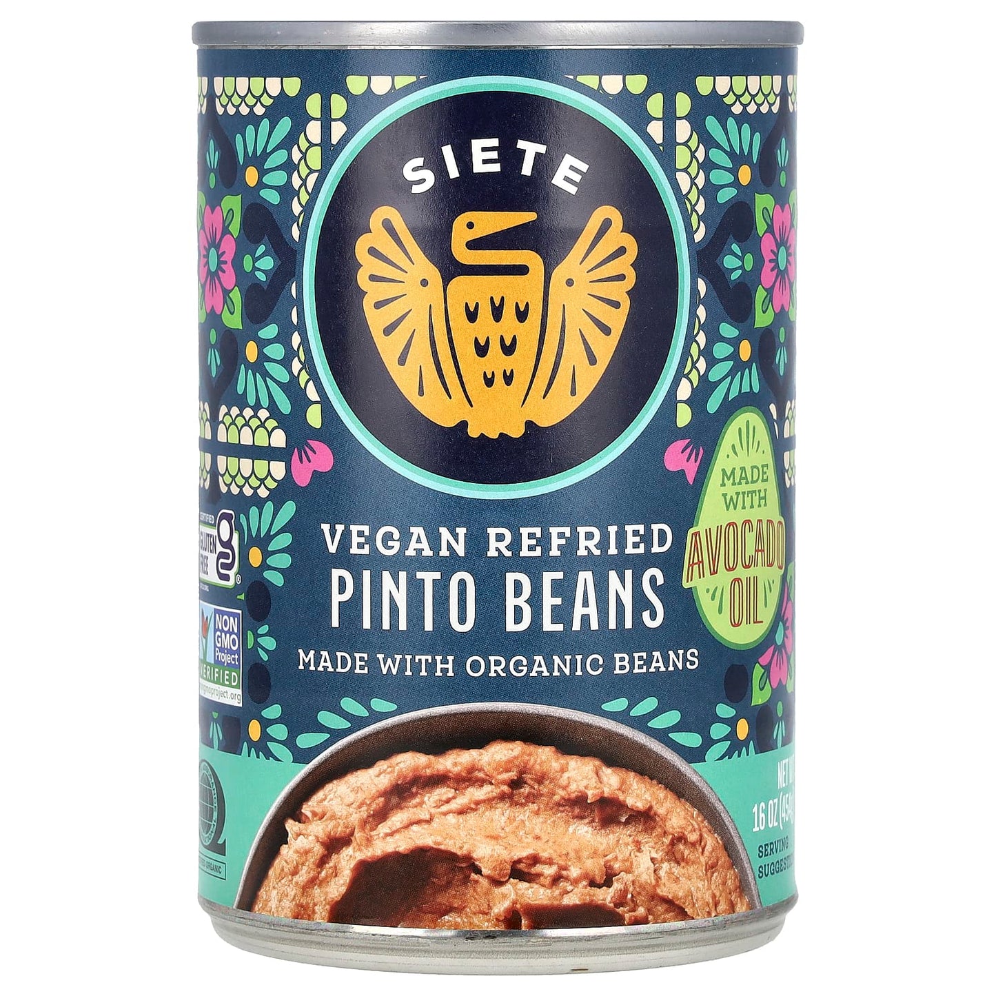 Siete, Vegan Refried Pinto Beans, 16 oz (454 g) - Image 1