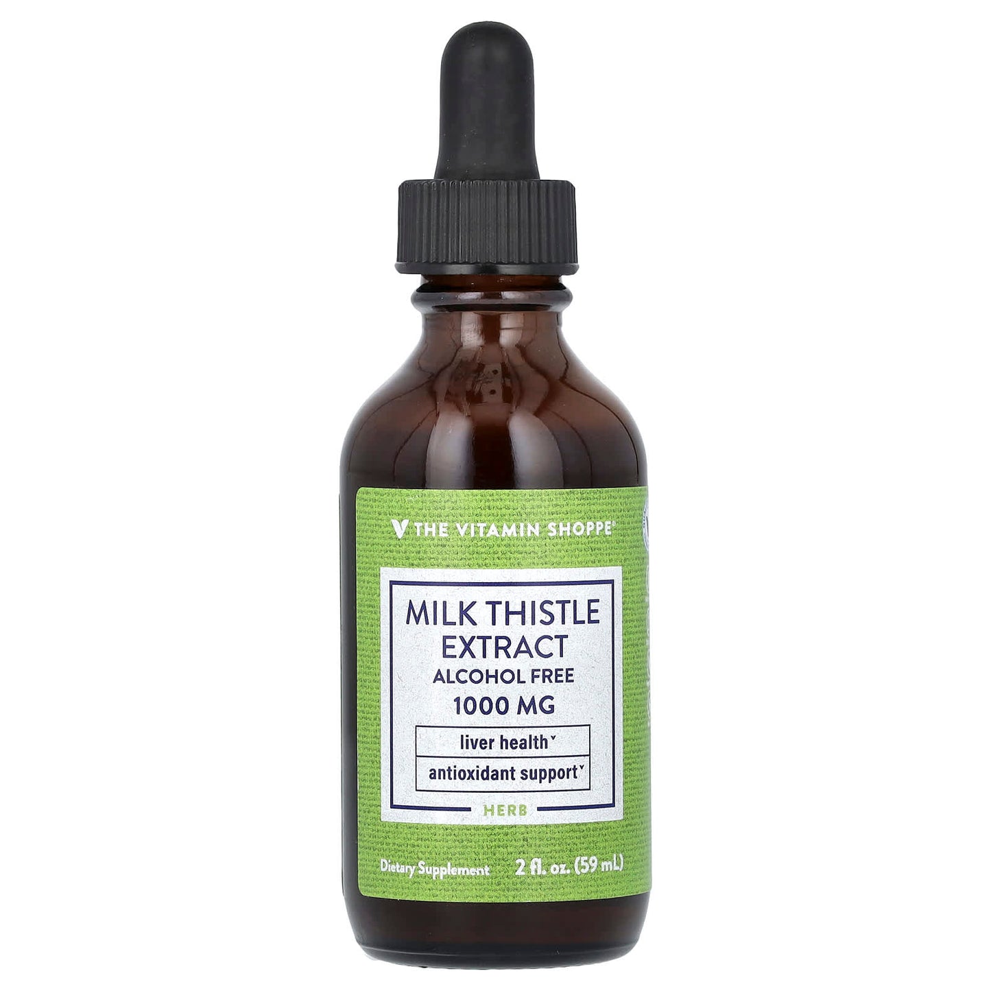 The Vitamin Shoppe, Milk Thistle Extract, Alcohol Free, 1,000 mg, 2 fl oz (59 ml) - Image 1