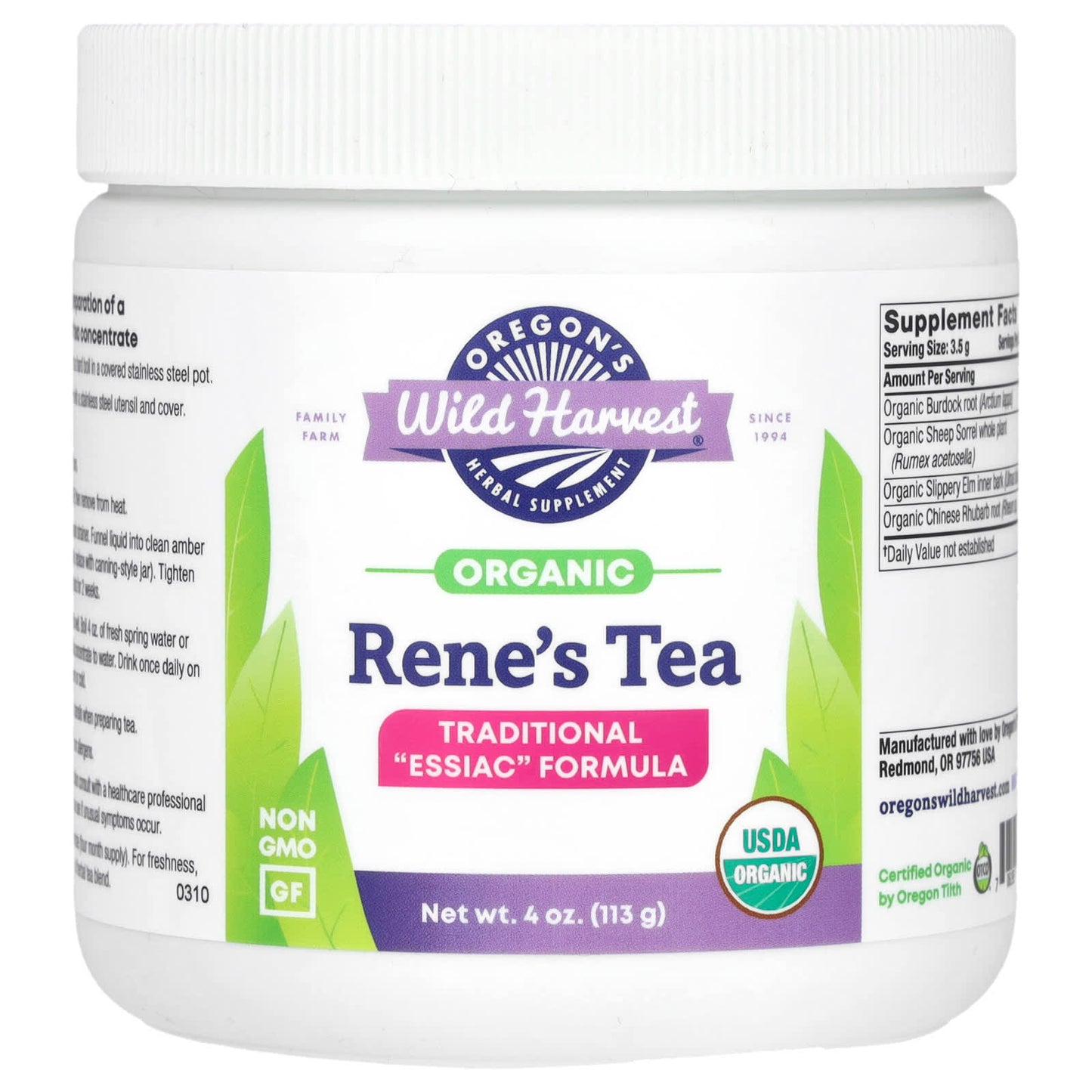 Oregon's Wild Harvest, Organic Rene's Tea, 4 oz (113 g) - Image 1