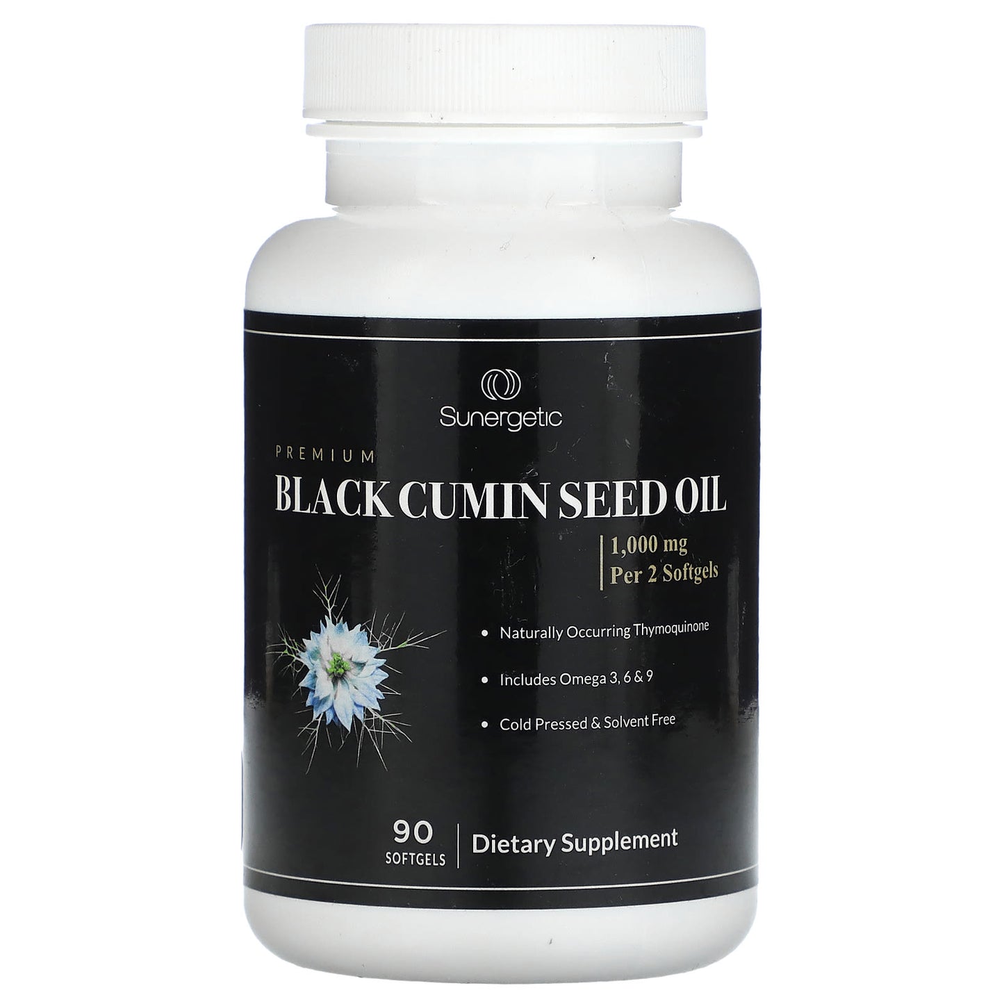 Sunergetic, Premium Black Cumin Seed Oil, 90 Softgels (500 mg per Softgel) - Image 1