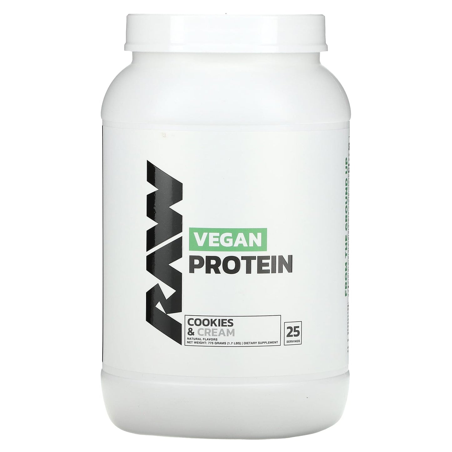 Raw Nutrition, Vegan Protein, Cookies & Cream, 1.7 lbs (775 g) - Image 1