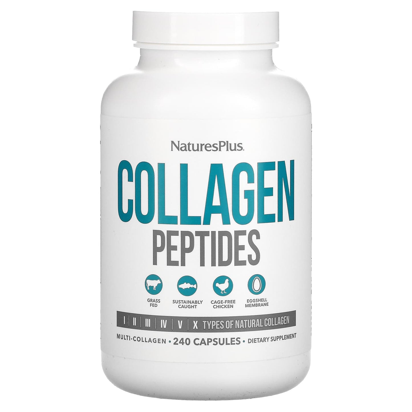 NaturesPlus, Collagen Peptides, 240 Capsules - Image 1